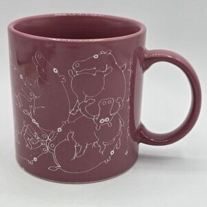 Taylor & NG Hippo Orgy Mug Naughty Hippopotamus Sexy Mug mauve to pink coloring
